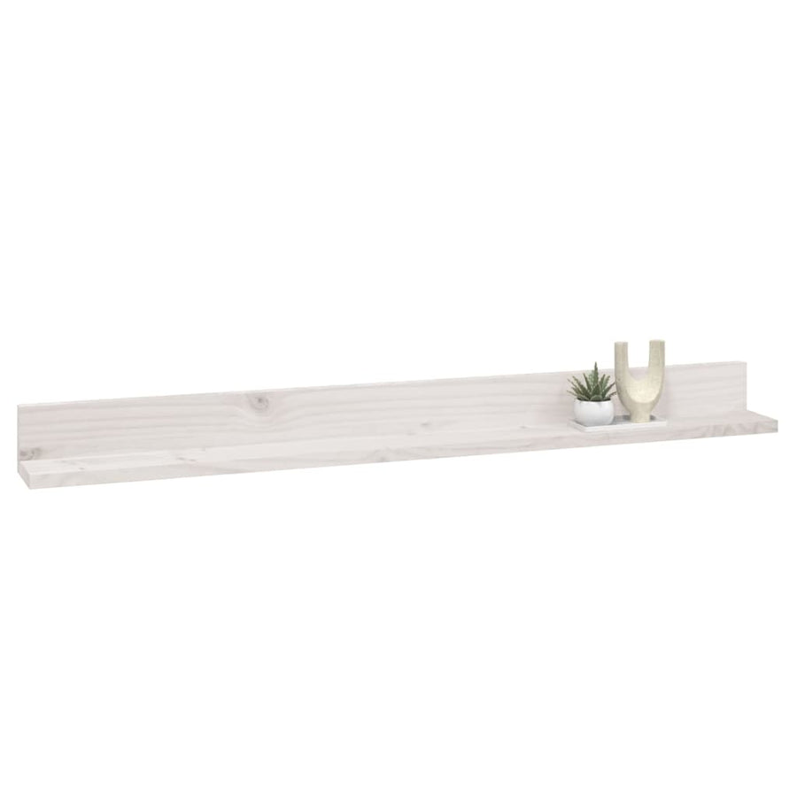 Wandkasten 2 st 110x11x9 cm massief grenenhout wit