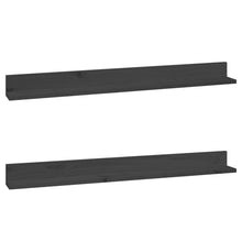 Wandkasten 2 St 110X11X9 Cm Massief Grenenhout Grijs