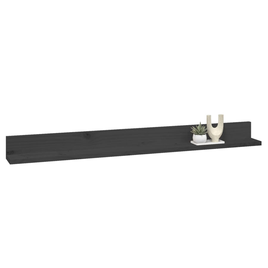 Wandkasten 2 St 110X11X9 Cm Massief Grenenhout Grijs