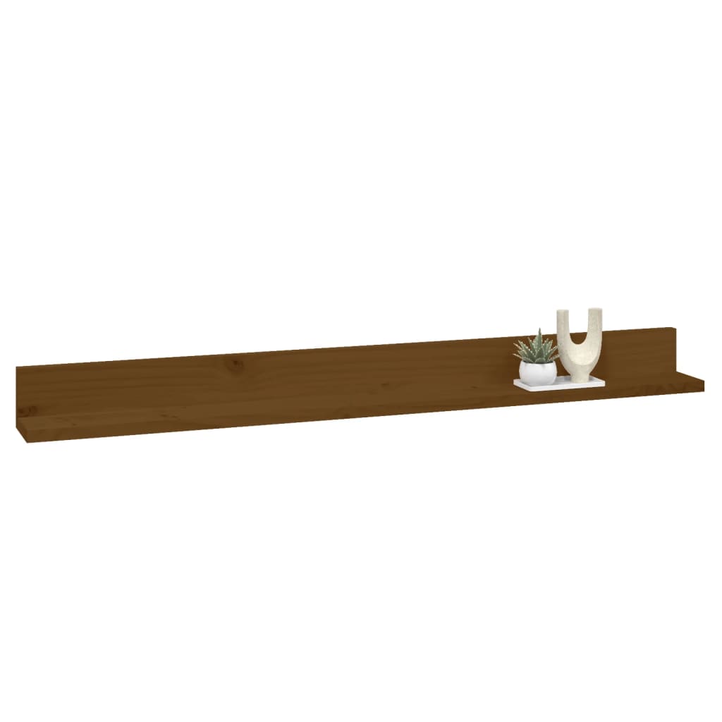 Wandkasten 2 st 110x11x9 cm massief grenenhout honingbruin