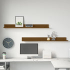 Wandplanken massief grenenhout honingbruin 2 st 110x11x9 cm