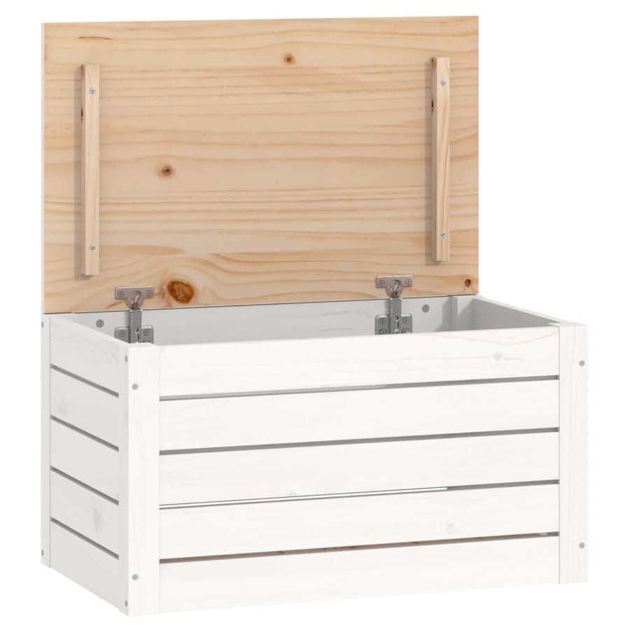 Opbergbox Wit 59,5X36,5X33 Cm Massief Grenenhout