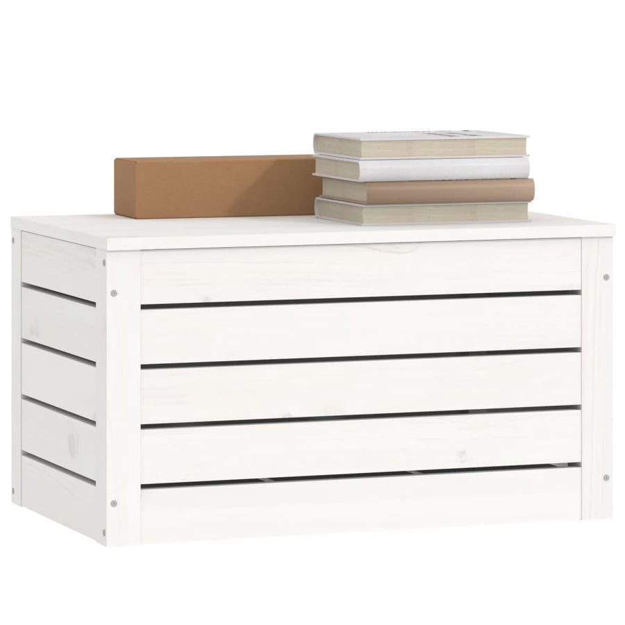Opbergbox Wit 59,5X36,5X33 Cm Massief Grenenhout
