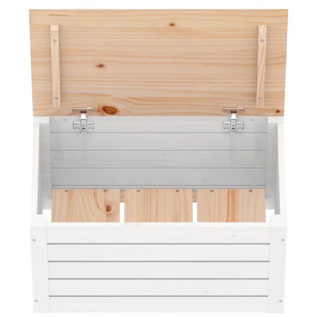 Opbergbox Wit 59,5X36,5X33 Cm Massief Grenenhout