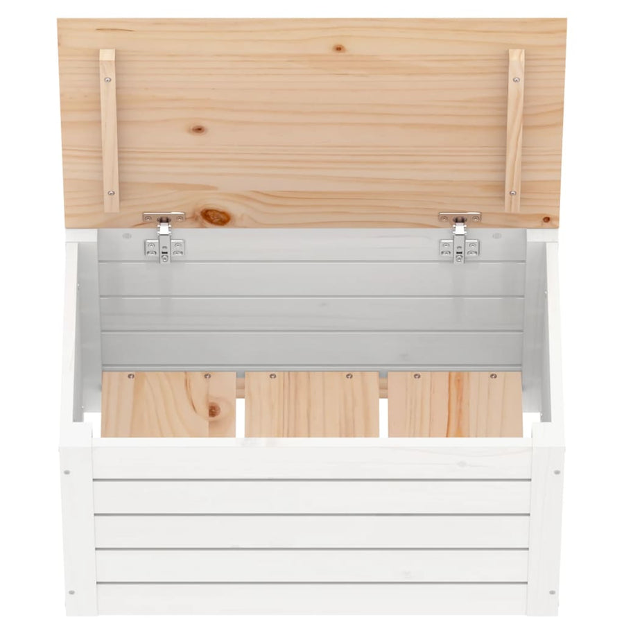 Opbergbox Wit 59,5X36,5X33 Cm Massief Grenenhout
