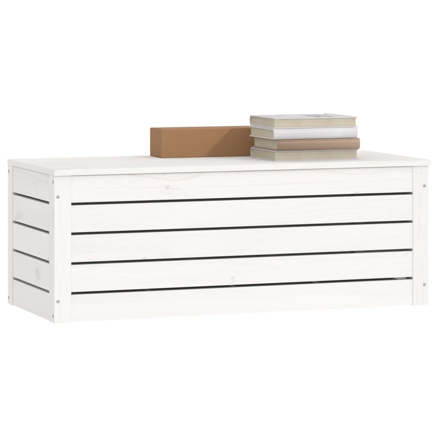 Opbergbox Wit 89X36,5X33 Cm Massief Grenenhout