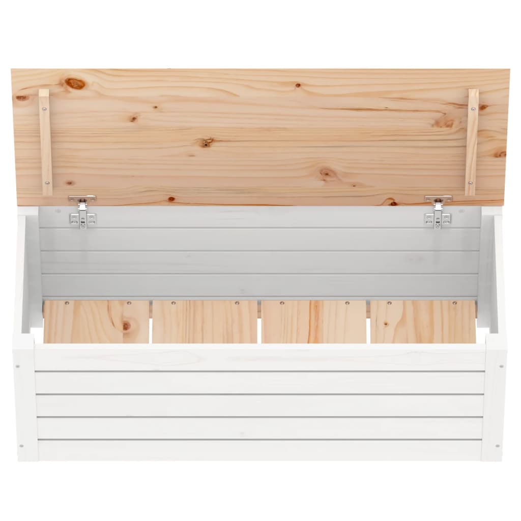 Opbergbox Wit 89X36,5X33 Cm Massief Grenenhout