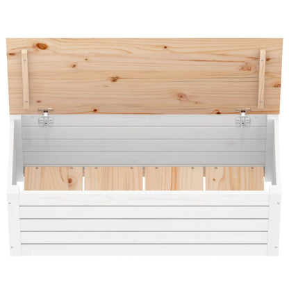 Opbergbox Wit 89X36,5X33 Cm Massief Grenenhout