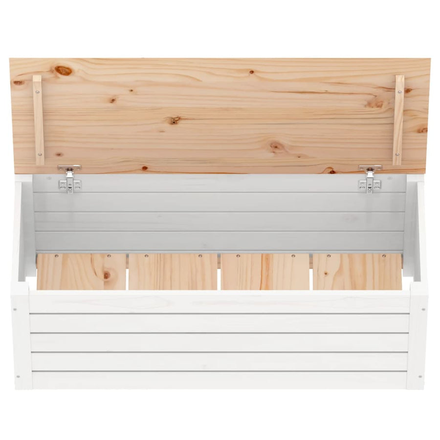Opbergbox Wit 89X36,5X33 Cm Massief Grenenhout