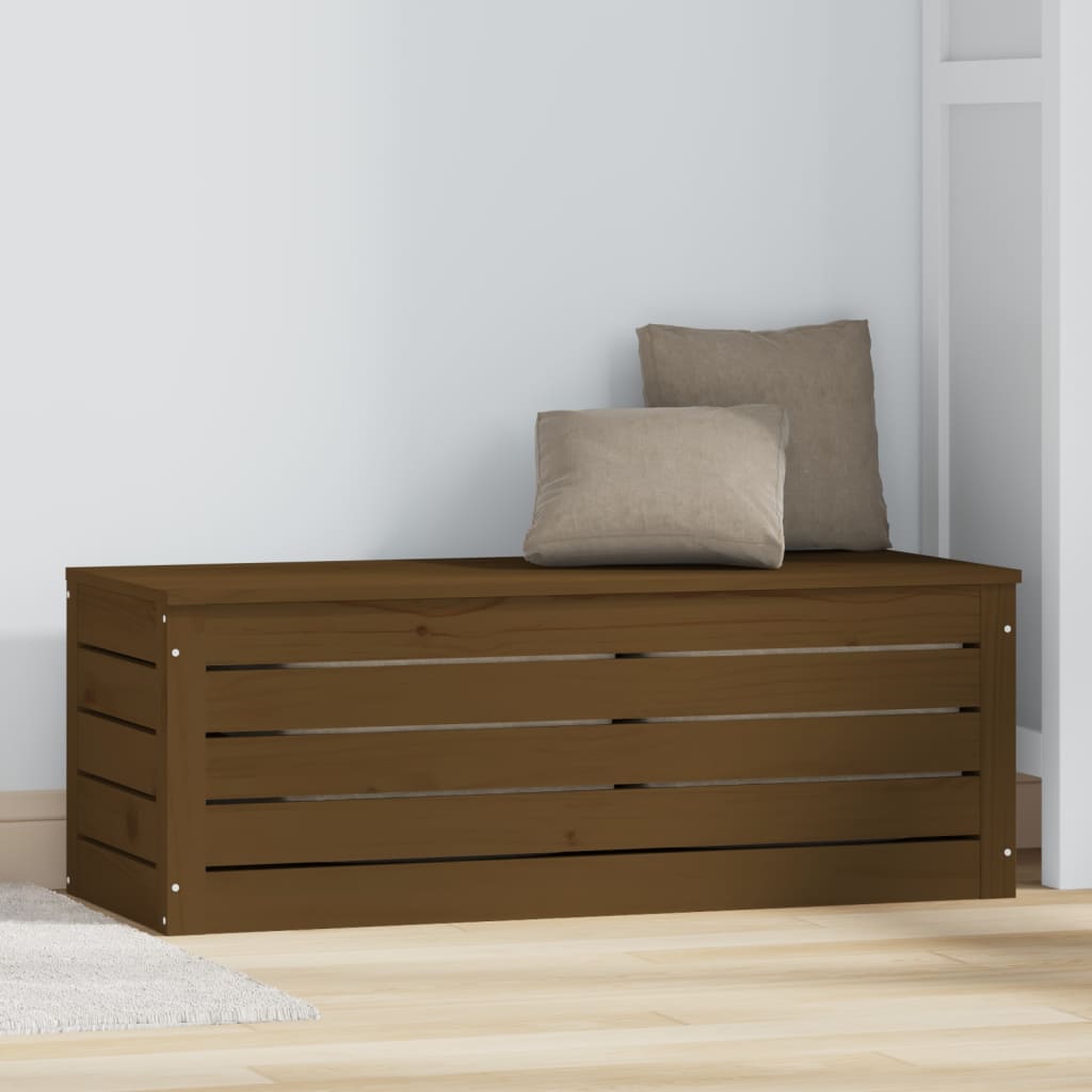 Opbergbox Honingbruin 89X36,5X33 Cm Massief Grenenhout