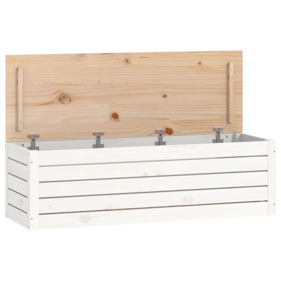 Opbergbox Wit 109X36,5X33 Cm Massief Grenenhout
