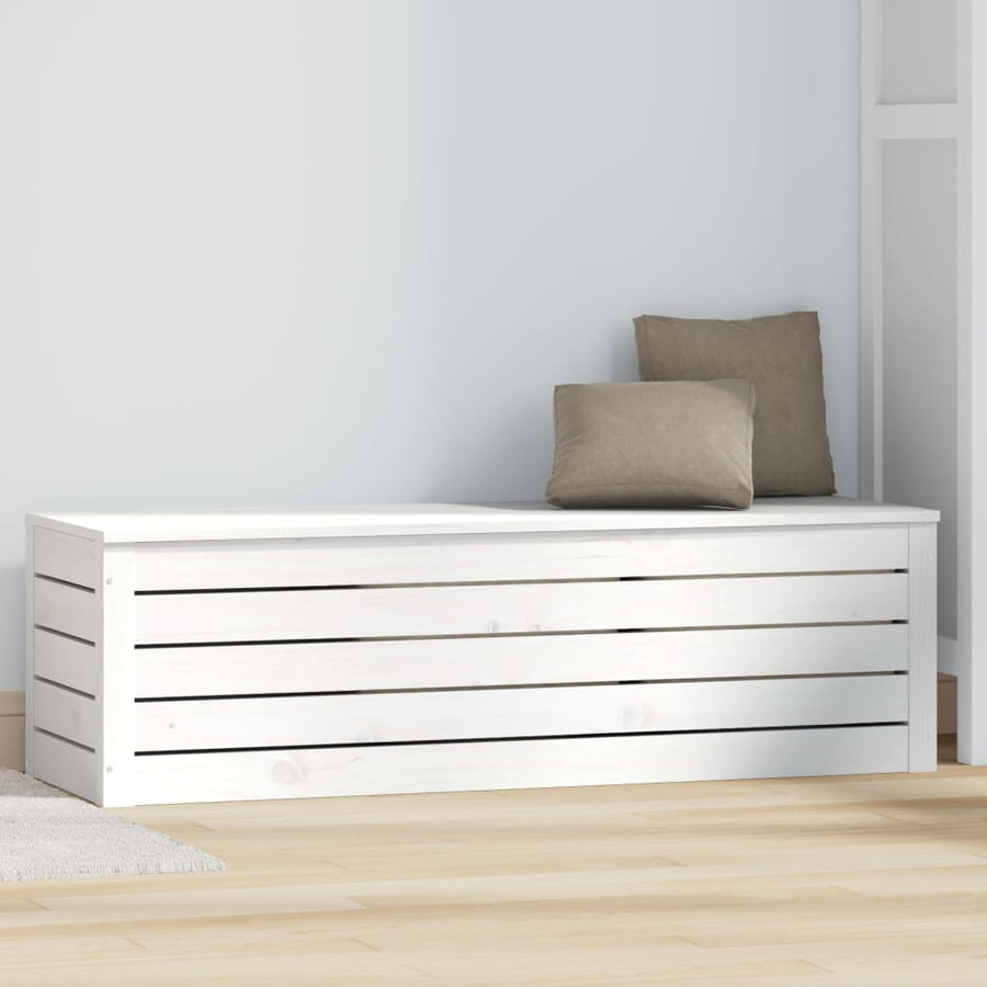 Opbergbox Wit 109X36,5X33 Cm Massief Grenenhout