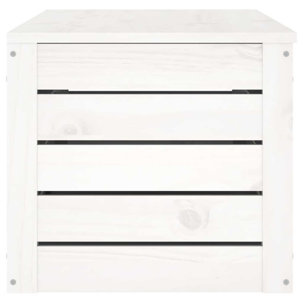 Opbergbox Wit 109X36,5X33 Cm Massief Grenenhout