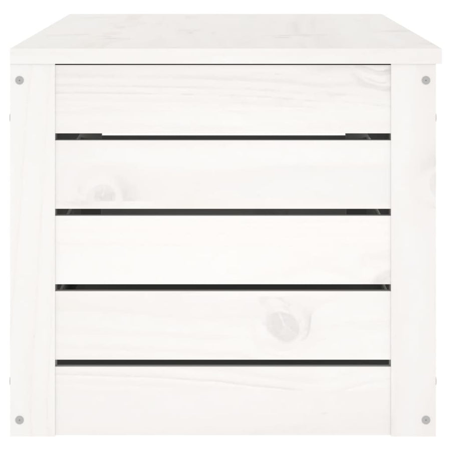 Opbergbox Wit 109X36,5X33 Cm Massief Grenenhout