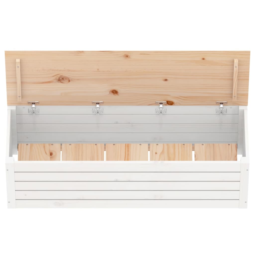 Opbergbox Wit 109X36,5X33 Cm Massief Grenenhout