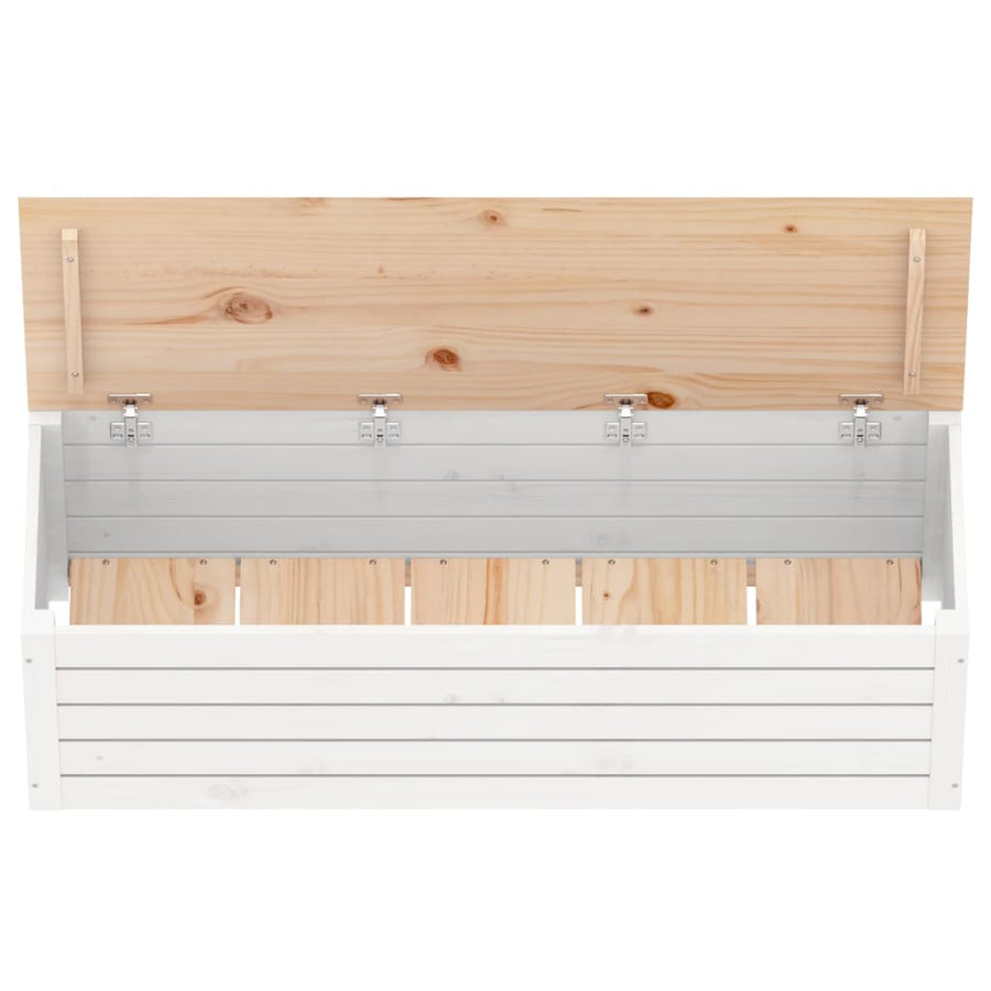 Opbergbox Wit 109X36,5X33 Cm Massief Grenenhout