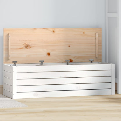 Opbergbox Wit 109X36,5X33 Cm Massief Grenenhout