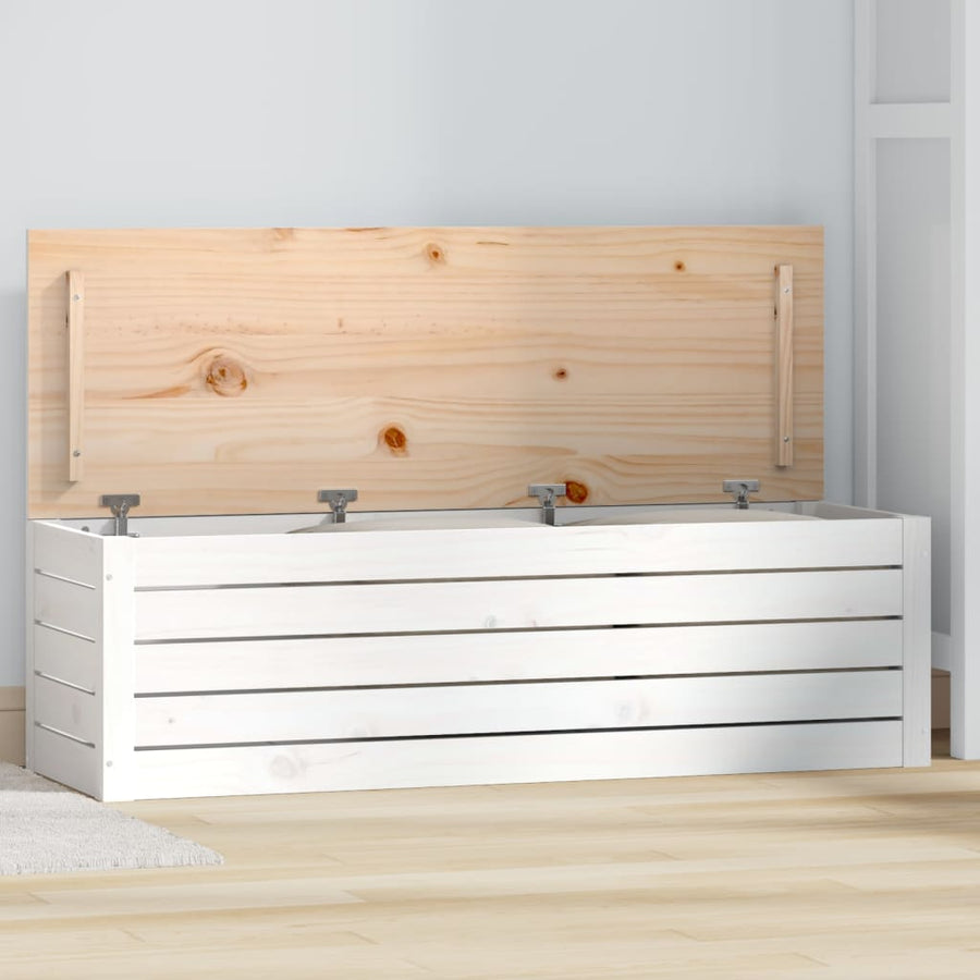 Opbergbox Wit 109X36,5X33 Cm Massief Grenenhout