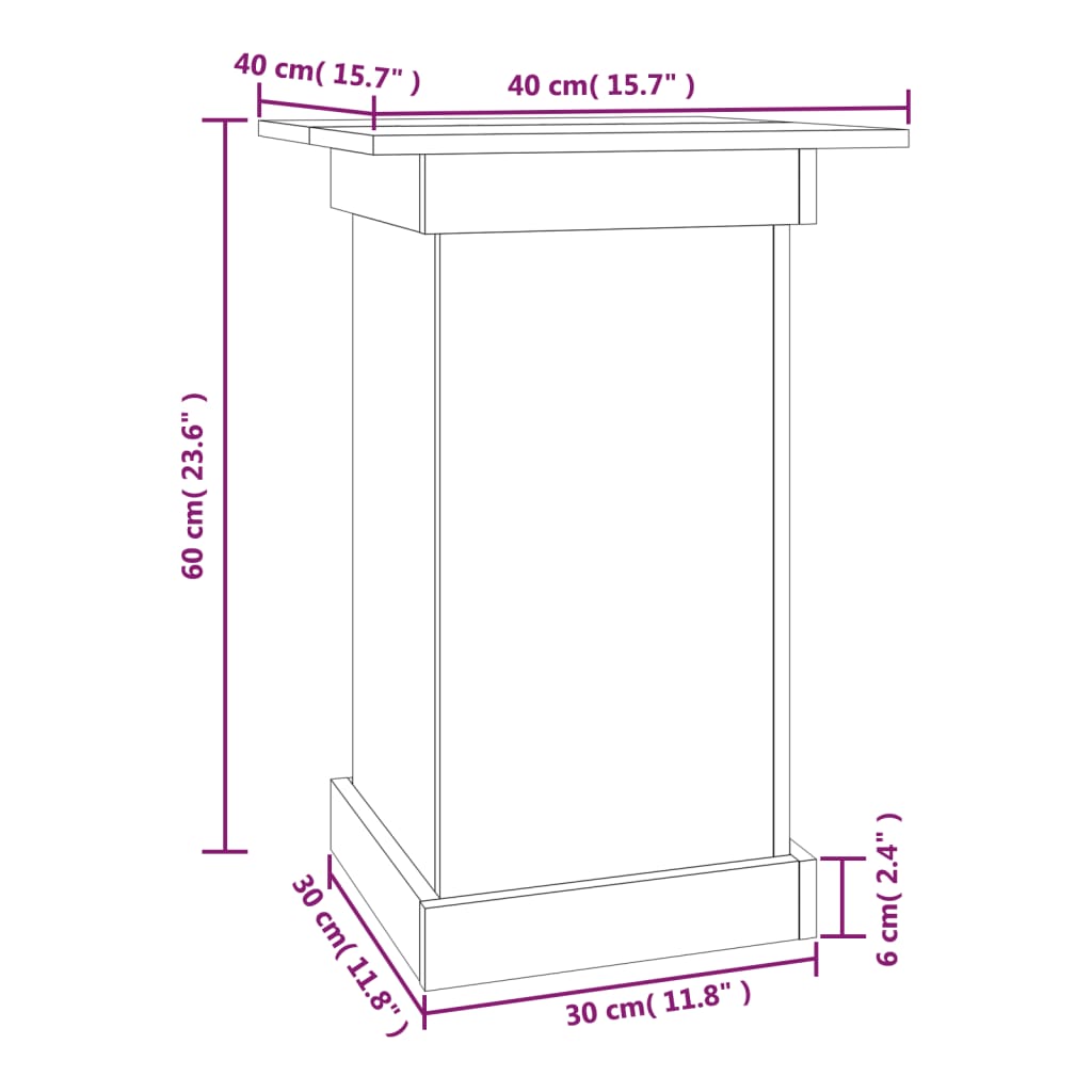 Bloemenstandaard 40x40x60 cm massief grenenhout wit 40 x 40 x 60 cm Wit