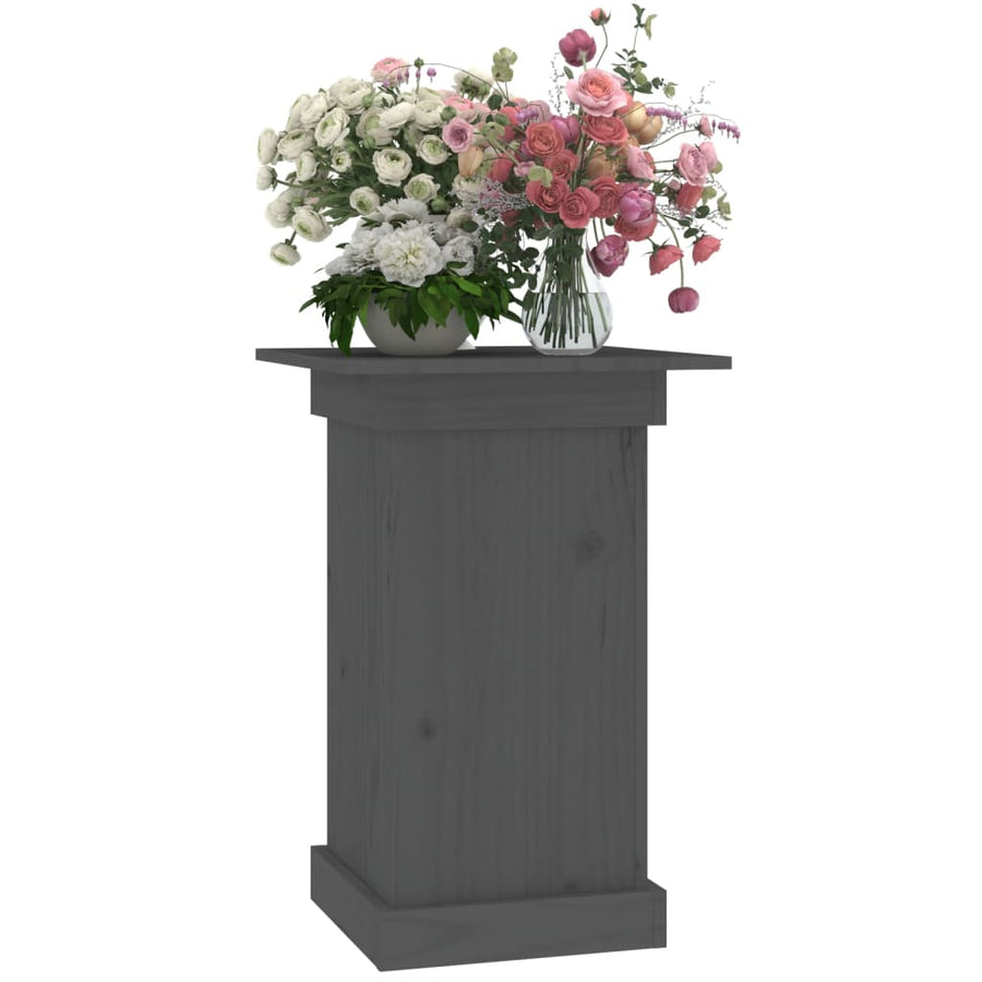 Bloemenstandaard 40X40X60 Cm Massief Grenenhout Grijs