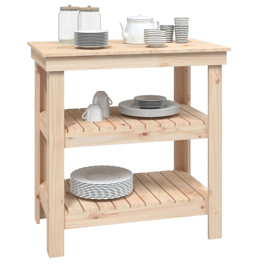 Werkbank 78,5x50x80 cm massief grenenhout 78.5 x 50 x 80 cm Naturel