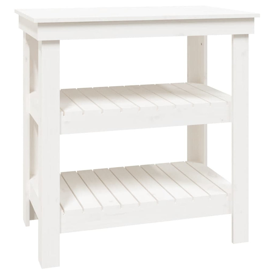 Werkbank 78,5X50X80 Cm Massief Grenenhout 78.5 x 50 x 80 cm Wit