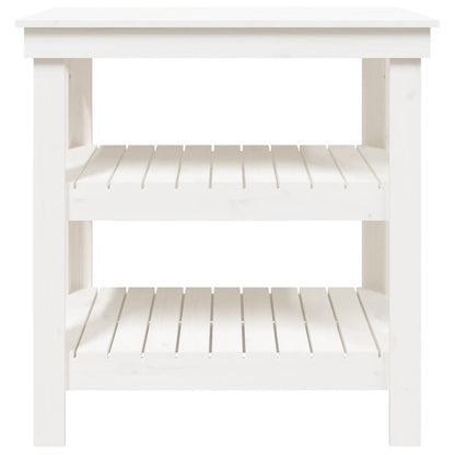 Werkbank 78,5X50X80 Cm Massief Grenenhout 78.5 x 50 x 80 cm Wit