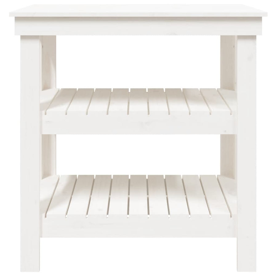 Werkbank 78,5X50X80 Cm Massief Grenenhout 78.5 x 50 x 80 cm Wit