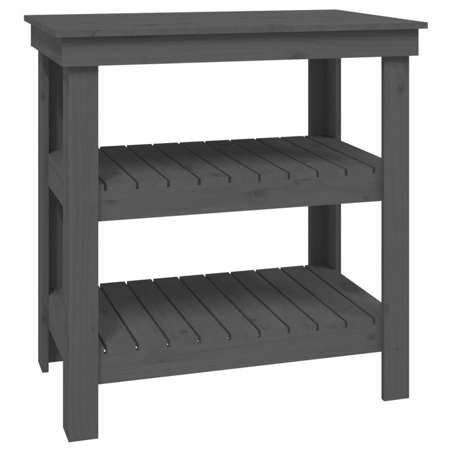 Werkbank 78,5x50x80 cm massief grenenhout grijs 78.5 x 50 x 80 cm Grijs