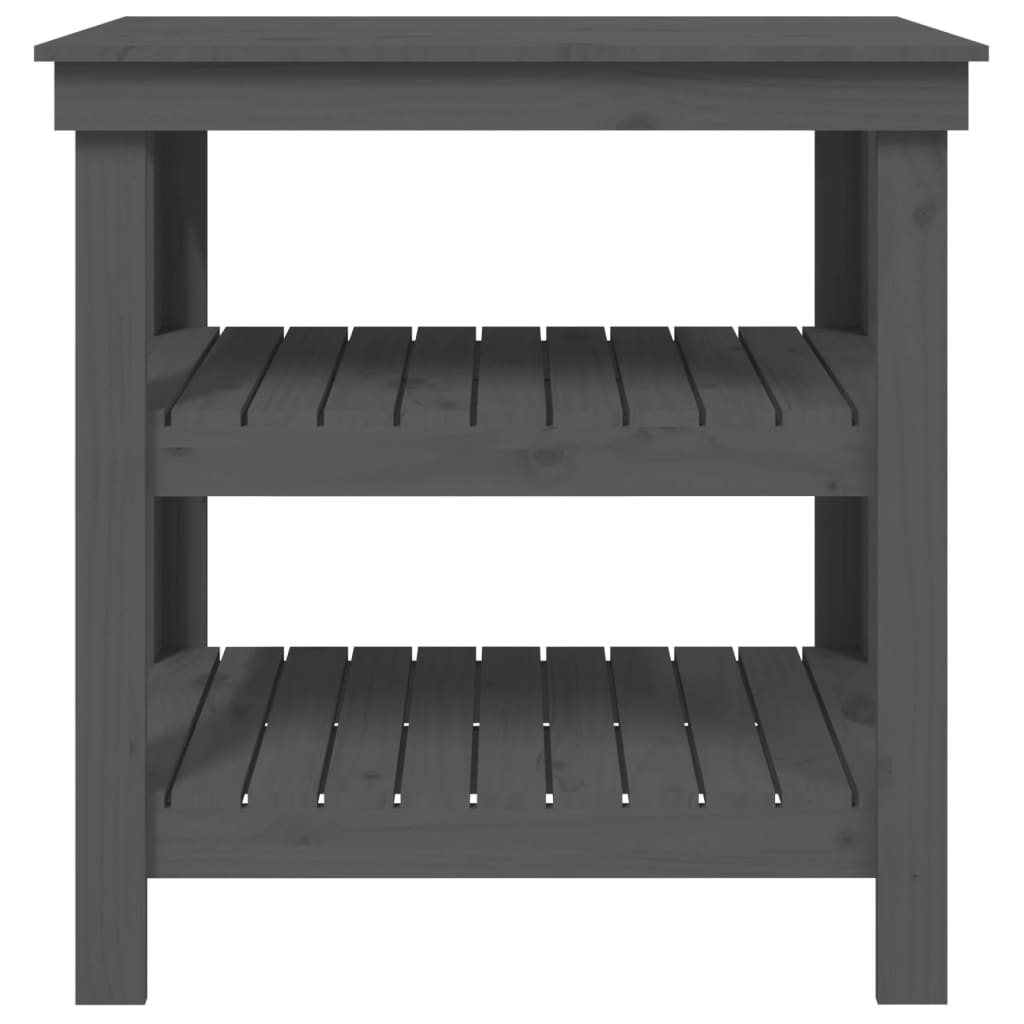 Werkbank 78,5x50x80 cm massief grenenhout grijs 78.5 x 50 x 80 cm Grijs