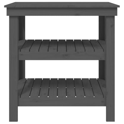 Werkbank 78,5x50x80 cm massief grenenhout grijs 78.5 x 50 x 80 cm Grijs
