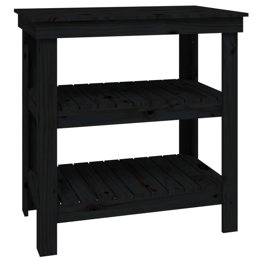 Werkbank 78,5x50x80 cm massief grenenhout zwart 78.5 x 50 x 80 cm Zwart