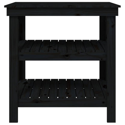 Werkbank 78,5x50x80 cm massief grenenhout zwart 78.5 x 50 x 80 cm Zwart
