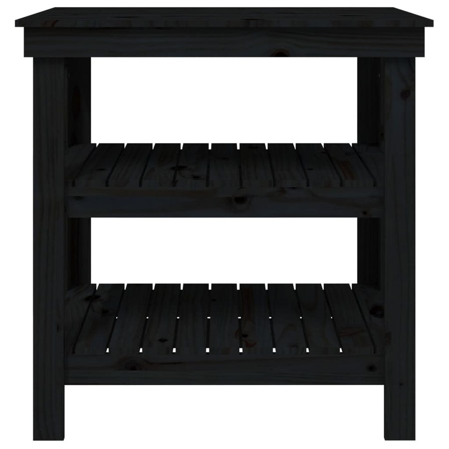 Werkbank 78,5x50x80 cm massief grenenhout zwart 78.5 x 50 x 80 cm Zwart