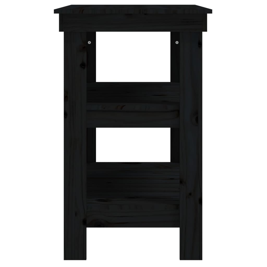 Werkbank 78,5x50x80 cm massief grenenhout zwart 78.5 x 50 x 80 cm Zwart