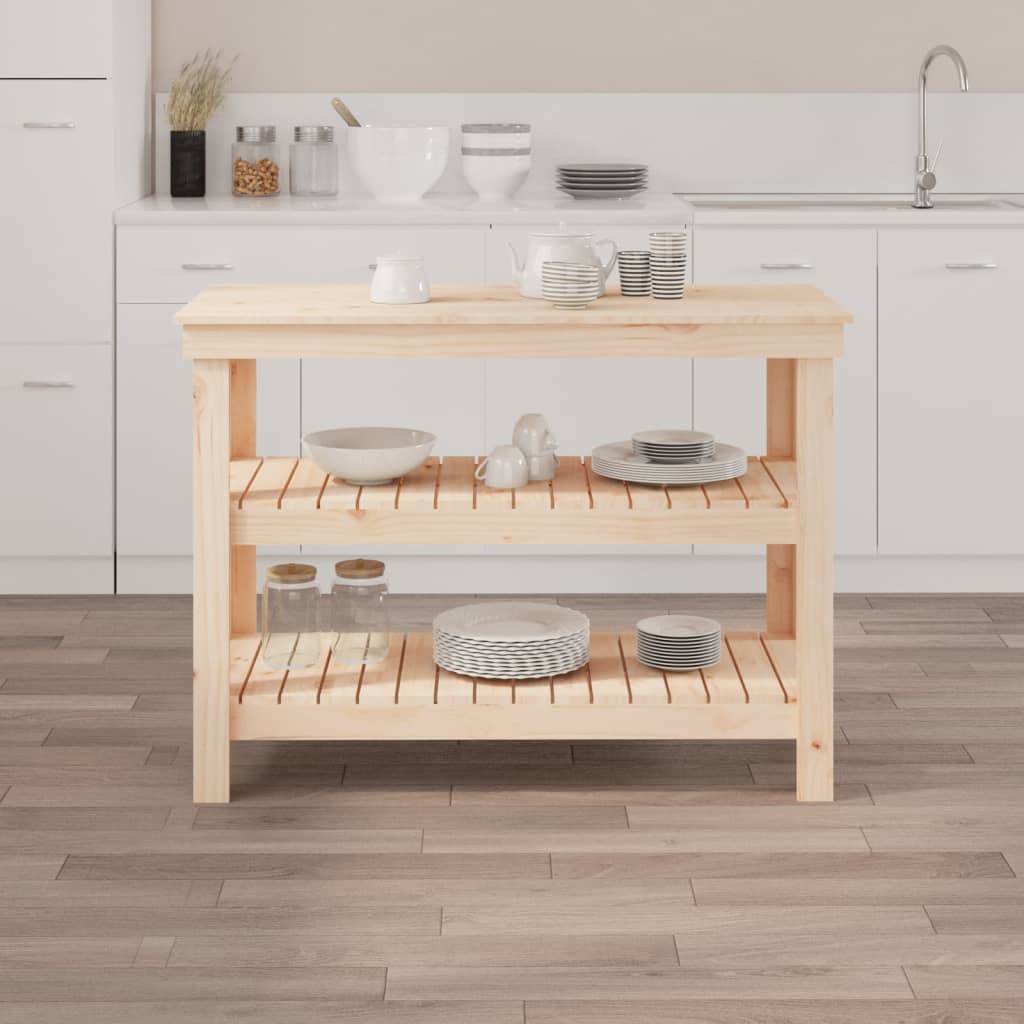 Werkbank 0,5X50X80 Cm Massief Grenenhout 110.5 x 50 x 80 cm Naturel