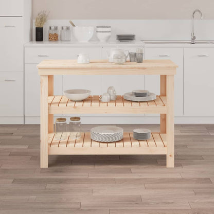 Werkbank 0,5X50X80 Cm Massief Grenenhout 110.5 x 50 x 80 cm Naturel