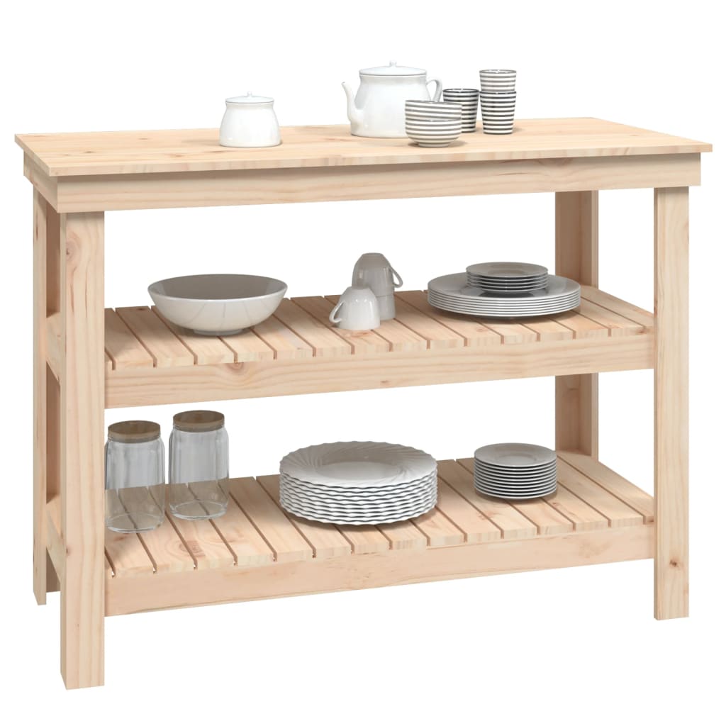 Werkbank 0,5X50X80 Cm Massief Grenenhout 110.5 x 50 x 80 cm Naturel