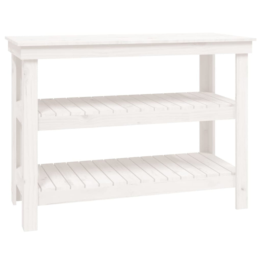 Werkbank 110,5x50x80 cm massief grenenhout wit 110.5 x 50 x 80 cm Wit