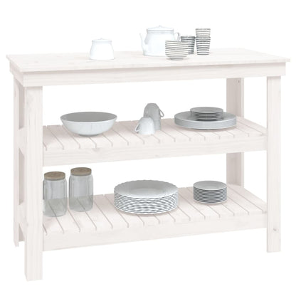Werkbank 110,5x50x80 cm massief grenenhout wit 110.5 x 50 x 80 cm Wit
