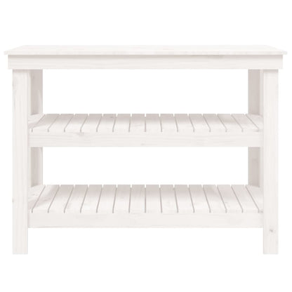 Werkbank 110,5x50x80 cm massief grenenhout wit 110.5 x 50 x 80 cm Wit