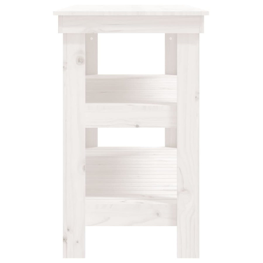 Werkbank 110,5x50x80 cm massief grenenhout wit 110.5 x 50 x 80 cm Wit