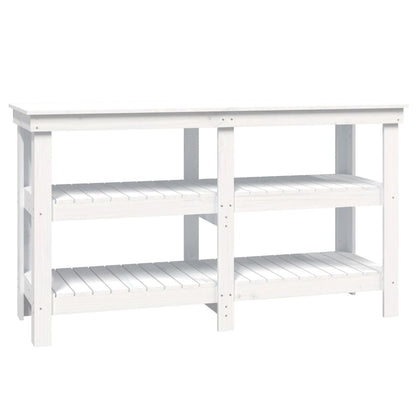 Werkbank 142,5x50x80 cm massief grenenhout wit 142.5 x 50 x 80 cm Wit
