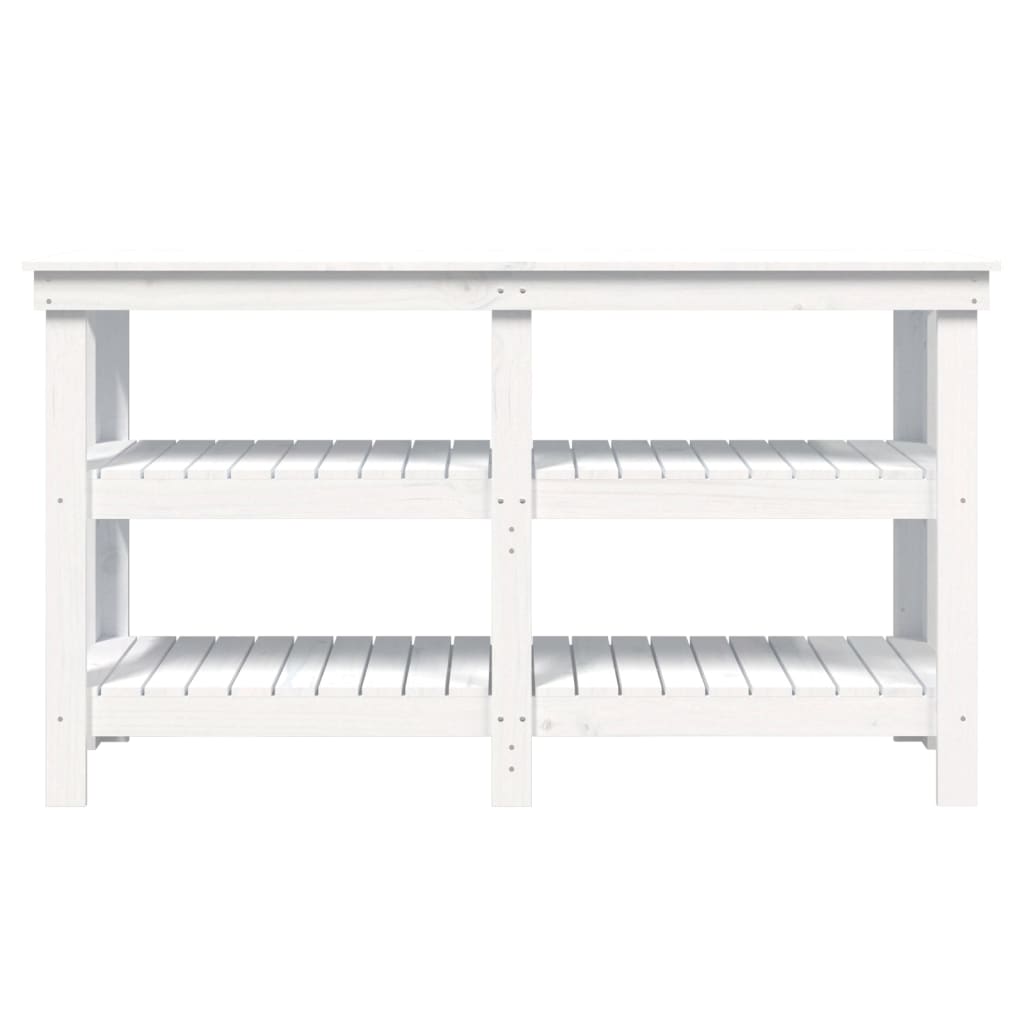 Werkbank 142,5x50x80 cm massief grenenhout wit 142.5 x 50 x 80 cm Wit