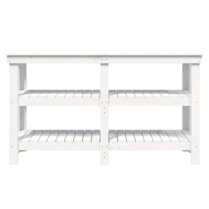 Werkbank 142,5x50x80 cm massief grenenhout wit 142.5 x 50 x 80 cm Wit