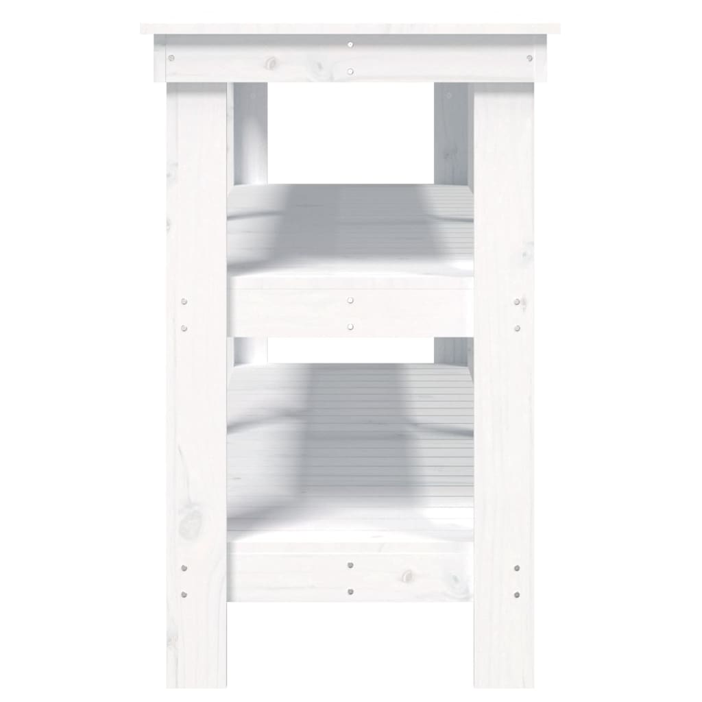 Werkbank 142,5x50x80 cm massief grenenhout wit 142.5 x 50 x 80 cm Wit