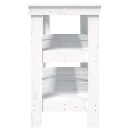 Werkbank 142,5x50x80 cm massief grenenhout wit 142.5 x 50 x 80 cm Wit