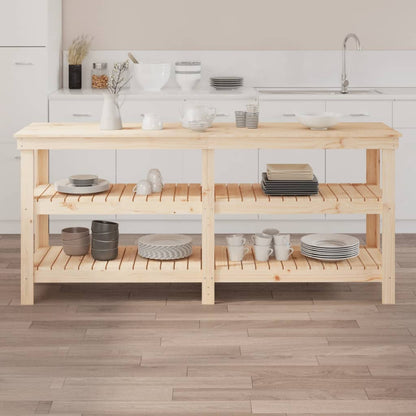 Werkbank 181x50x80 cm massief grenenhout 181 x 50 x 80 cm Naturel