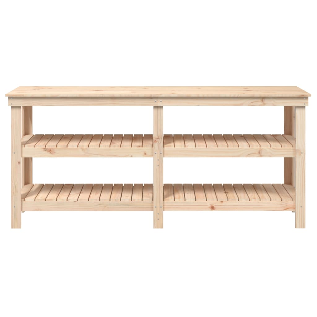 Werkbank 181x50x80 cm massief grenenhout 181 x 50 x 80 cm Naturel