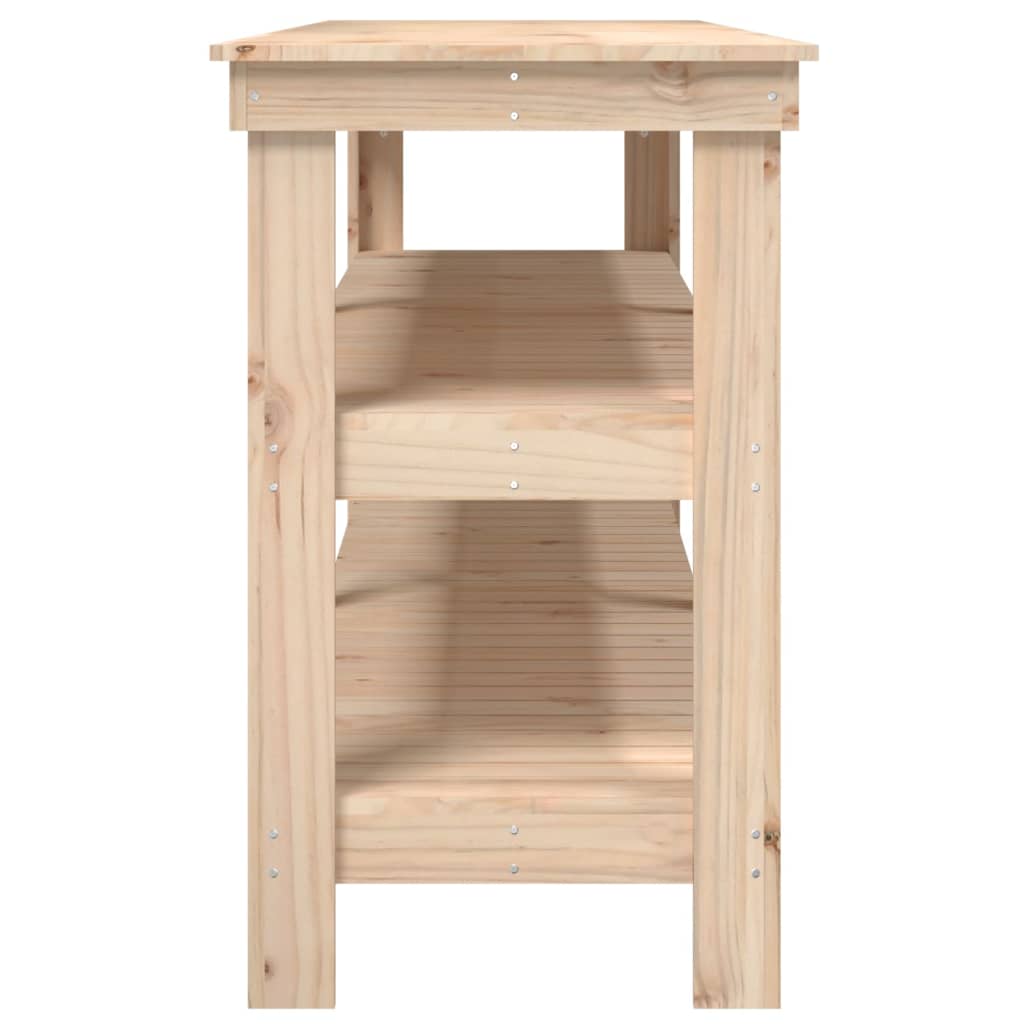 Werkbank 181x50x80 cm massief grenenhout 181 x 50 x 80 cm Naturel